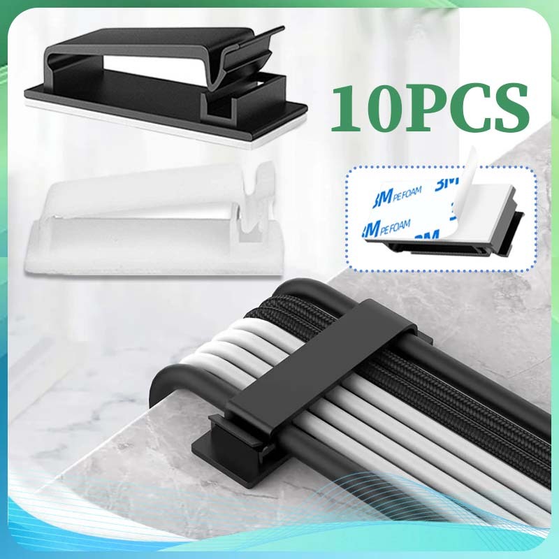 Kabel Organizer Cable Clip Organizer Kabel Tempel Tempat Kabel Tempel Dinding 10pcs