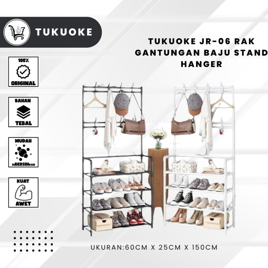 TUKUOKE JR-06 RAK GANTUNGAN BAJU STAND HANGER MULTIFUNGSI GANTUNGAN PAKAIAN RAK GANTUNG OK SERBAGUNA