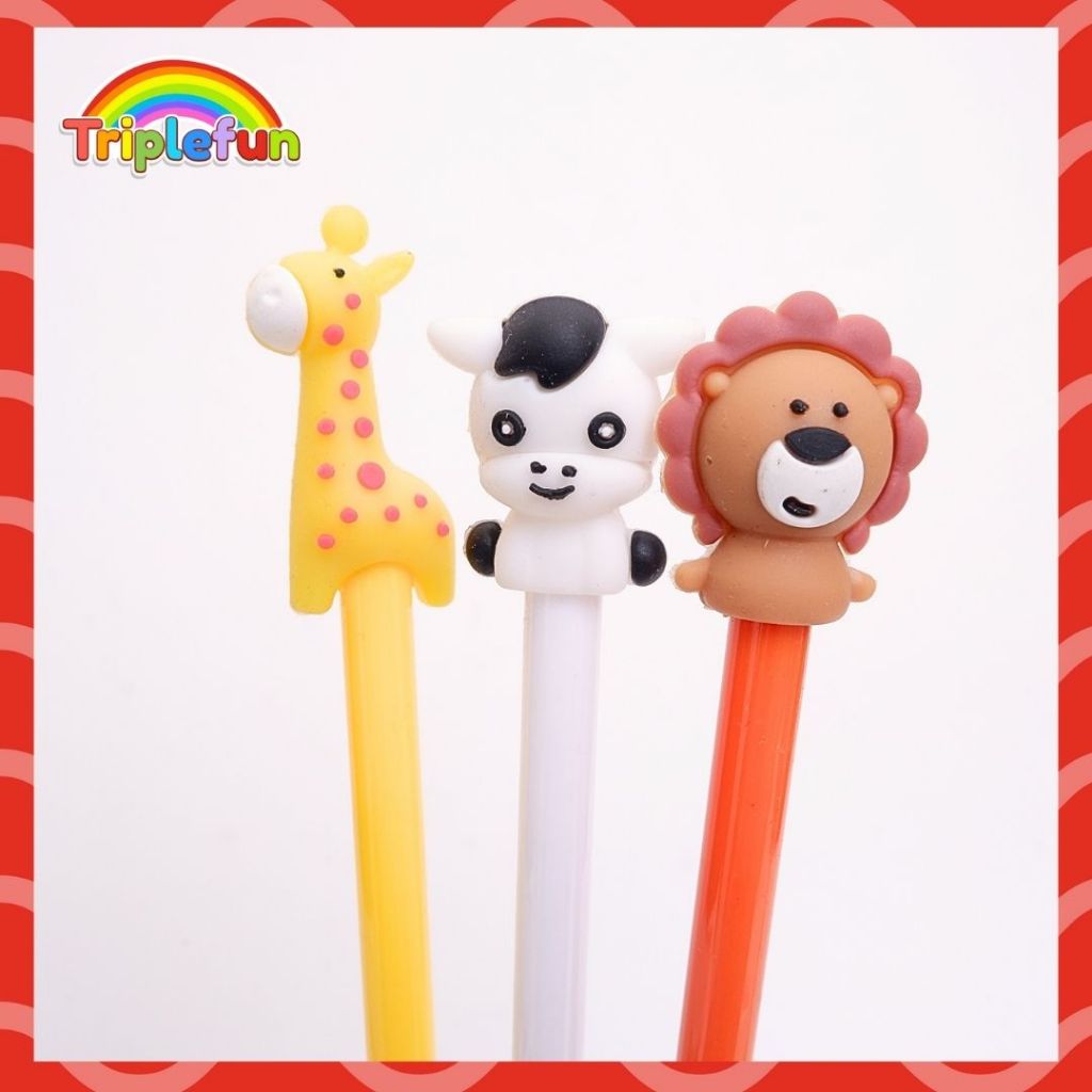 

Pena Zoo Animal Singa Zebra Sapi Pen Tinta Hitam Pulpen Gelpen Bollpoint Lucu Karakter Hewan Grosir Bisa COD