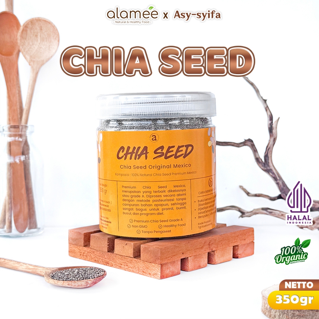 

Organic Chia Seed Grade A Biji Ukuran Chiaseed 350gr Rempah JSR Kualitas Premium Meksiko
