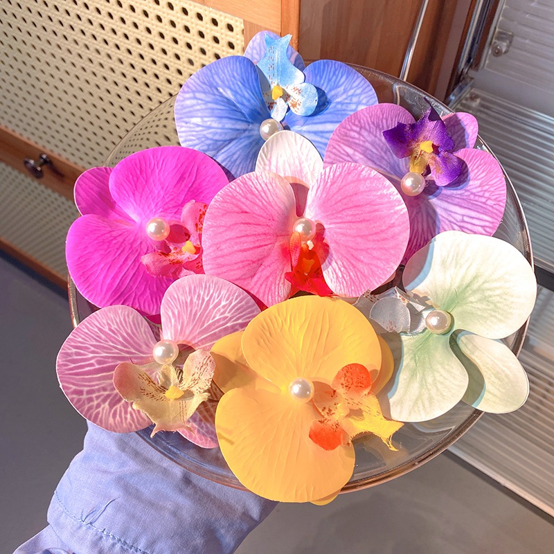 ATS Jepit Rambut Orchid Hair Clip Hiasan Aksesoris Fashion Bunga Anggrek Jepit Hias Kerudung Kekinia