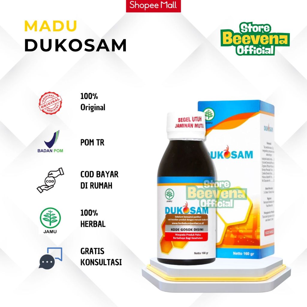 Madu DUKOSAM Herbal Nyeri Sendi Asam Urat Kolesterol Saraf Kejepit Original