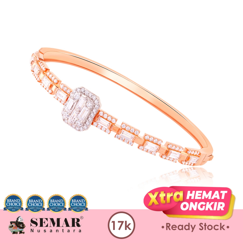 Gelang Emas Soule Baguette Rose White Gold 17K Semar Nusantara