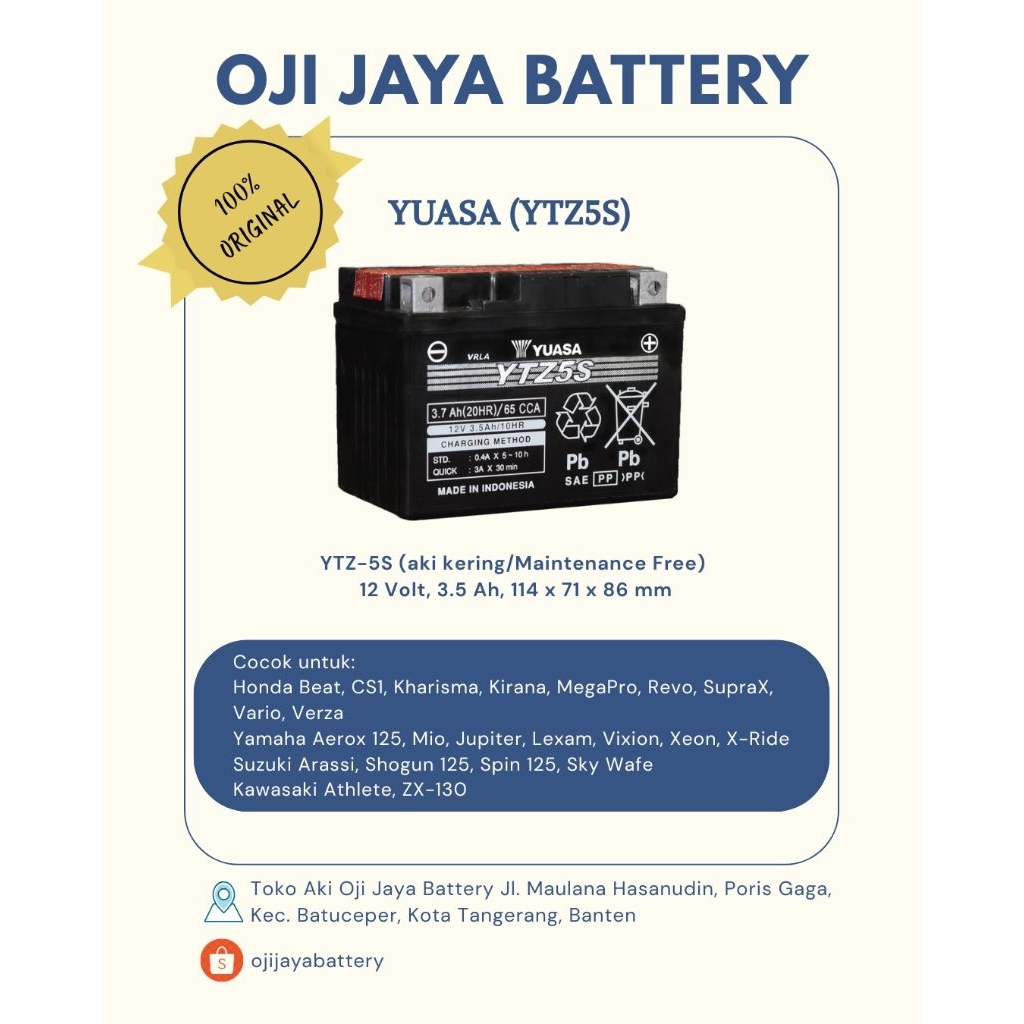Aki Motor Yuasa YTZ-5S Original