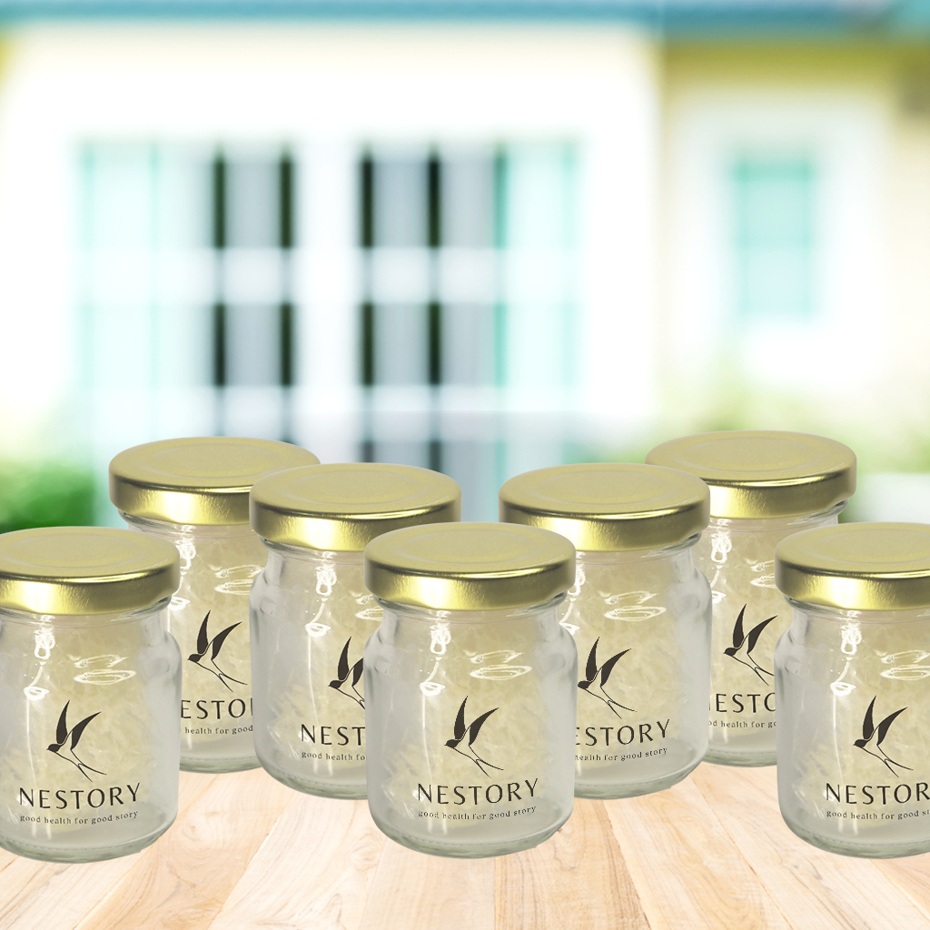 

Paket 7 Jar NESTORY - Sarang walet kering (serpihan/patahan) kemasan jar 75ml /siap masak