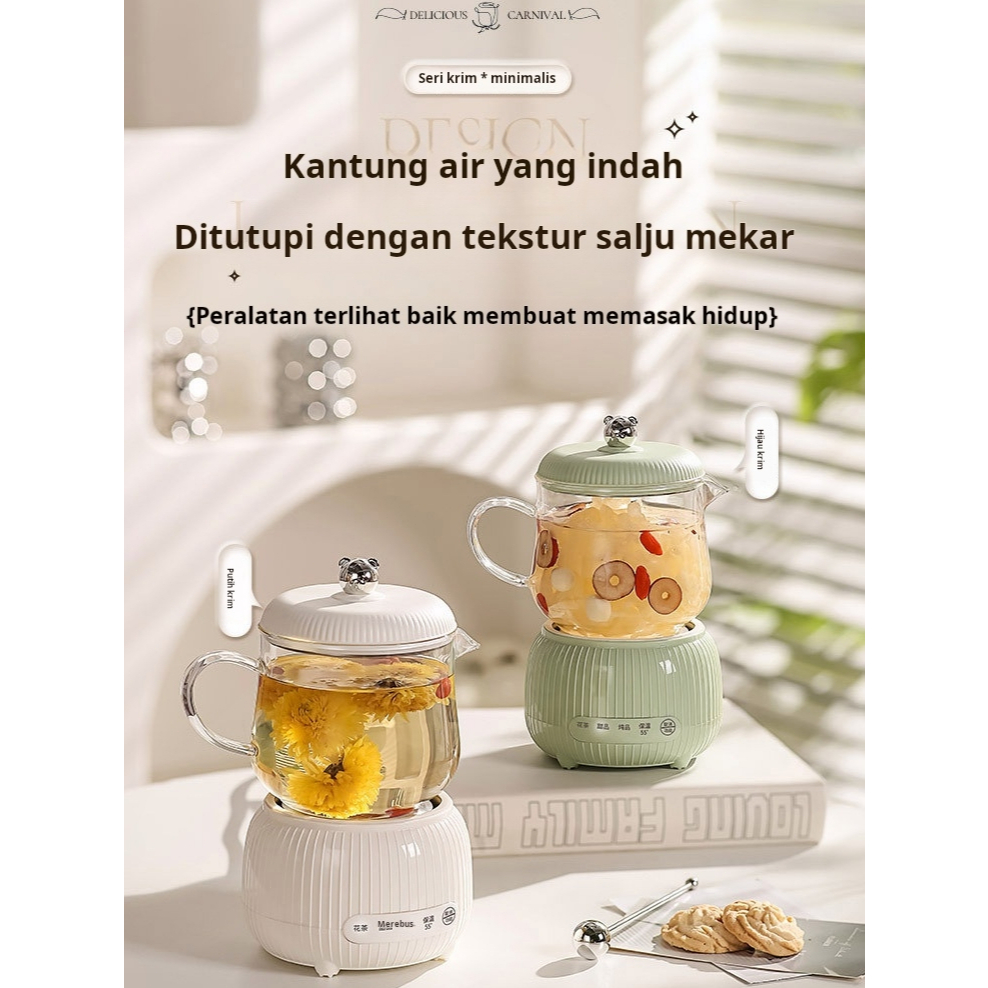 600ML Teko Listrik Pemanas Air Listrik Mini Transparan Portabel Low Watt Kecil Mug Listrik Cangkir K