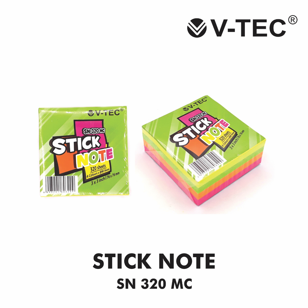 

Sticky Notes V-TEC SN 320 MC Book Marker / Sticky Note V-Tec SN-320 Warna Memo Tempel 76x76mm