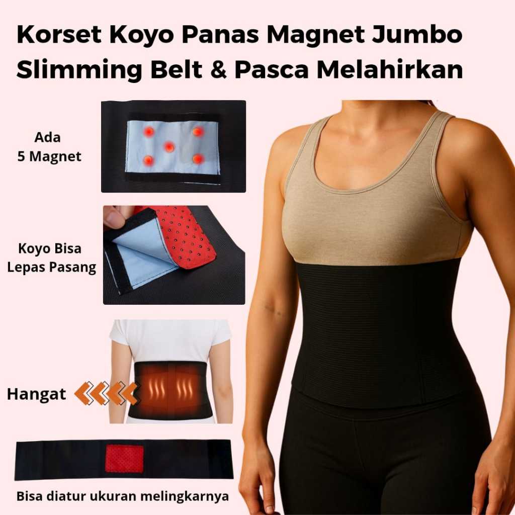 Korset Koyo Panas Magnet Jumbo – Slimming Belt Bumil & Pasca Melahirkan | Nyaman & Hangat Sabuk Kese