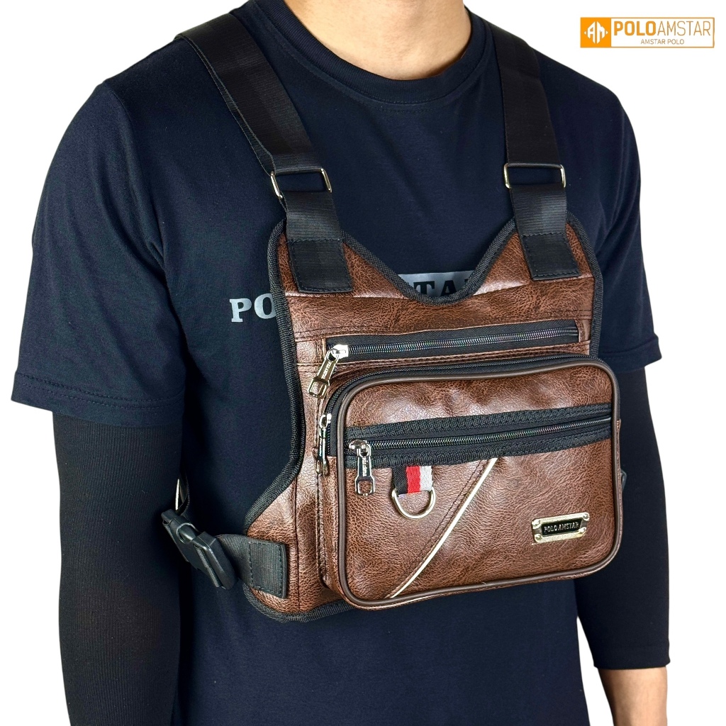 CHEST BAG TAS DADA KULIT PU LEATHER POLO AMSTAR IMPORT QUALITY TAS ROMPI