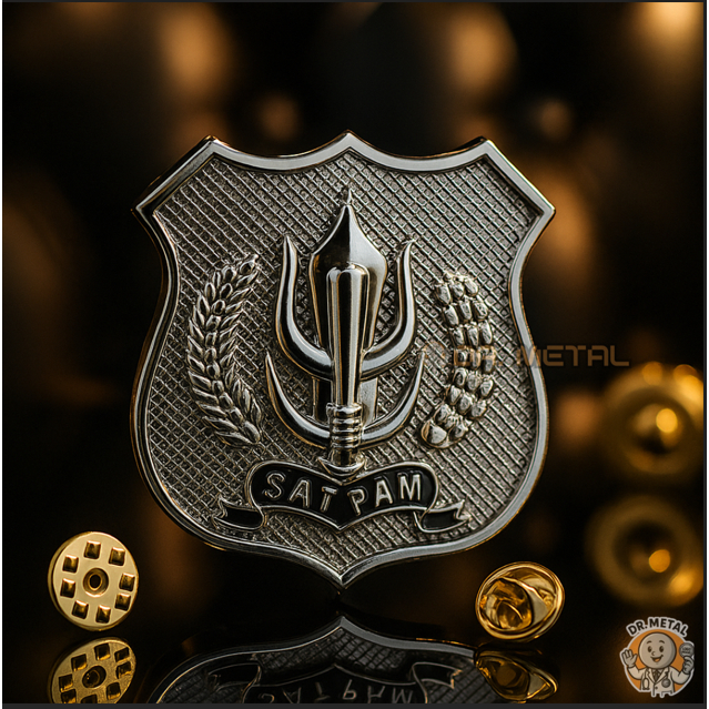 Pin Satpam Atribut Security Logo Kewenangan Material Zinc Alloy Anti Karat Premium Quality
