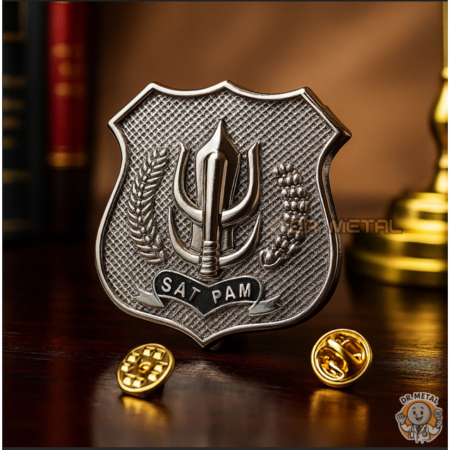 Pin Satpam Perlengkapan Security Logo Kewenangan Material Zinc Alloy Anti Karat Premium Quality