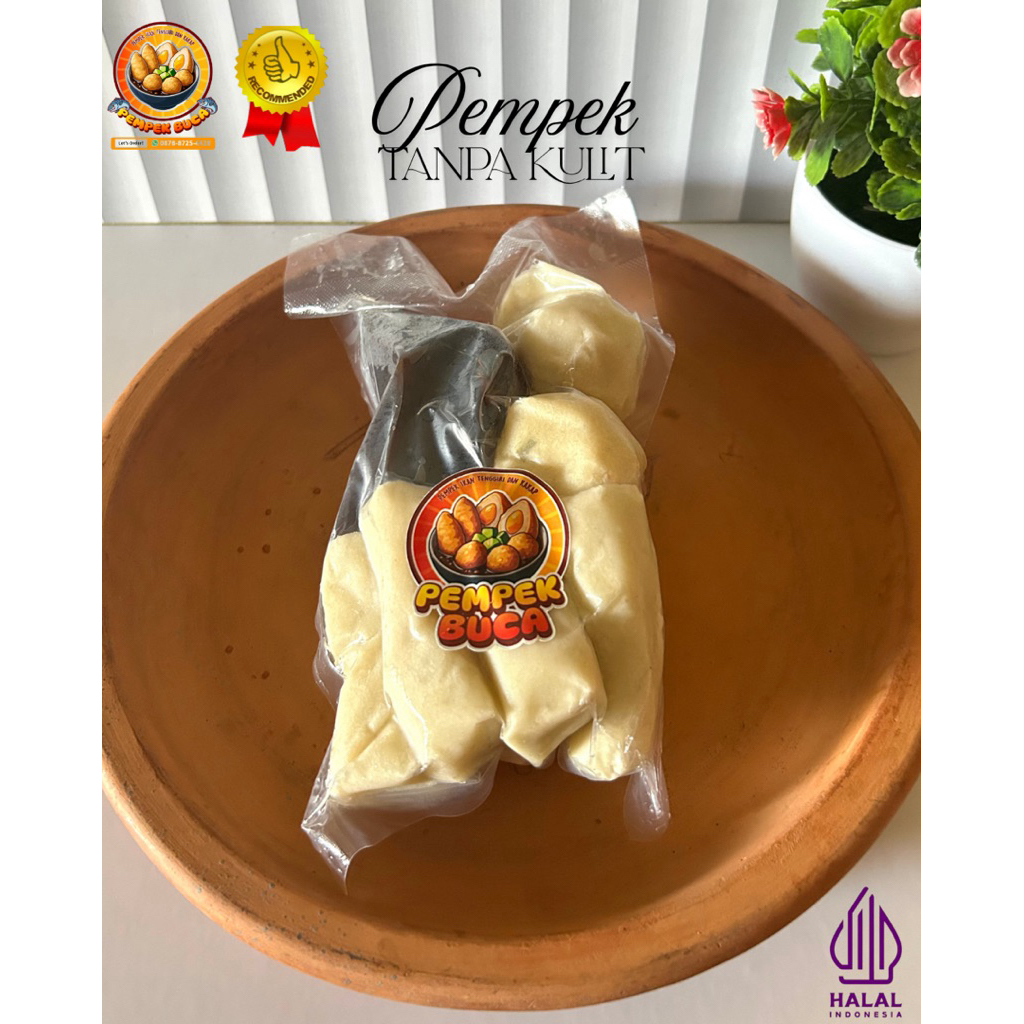 

Pempek Buca - Pempek tanpa kulit isi 10 Pcs + Cuko 100ml. (4 Lenjer | 3 Adaan | 3 Selam kecil Khas Jambi 100% Ikan tenggiri dan kakap, Vakum Food Grade.