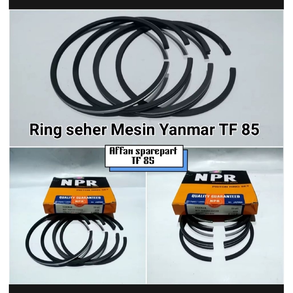 RING PISTON TF 85 RING SEHER TF 85 YANMAR. RING SEHER MESIN ( 8,5 PK ) NPR