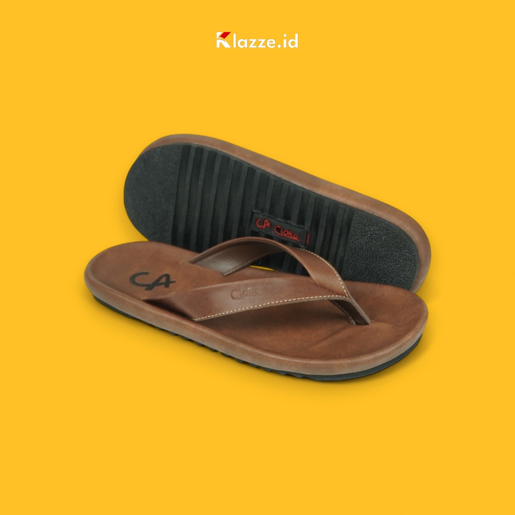 Sandal Pria Casual Kulit Original Anti Slip Sendal Distro - Cloka Lanzzini Genuine Leather