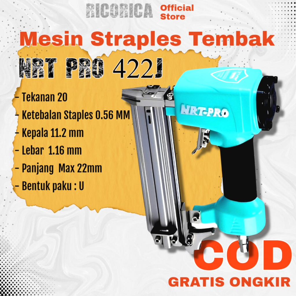 Peralatan Tukang Kayu Steples Stapler Seteples Paku Gun Tembak Staples Kayu Tembak Angin Kompresor