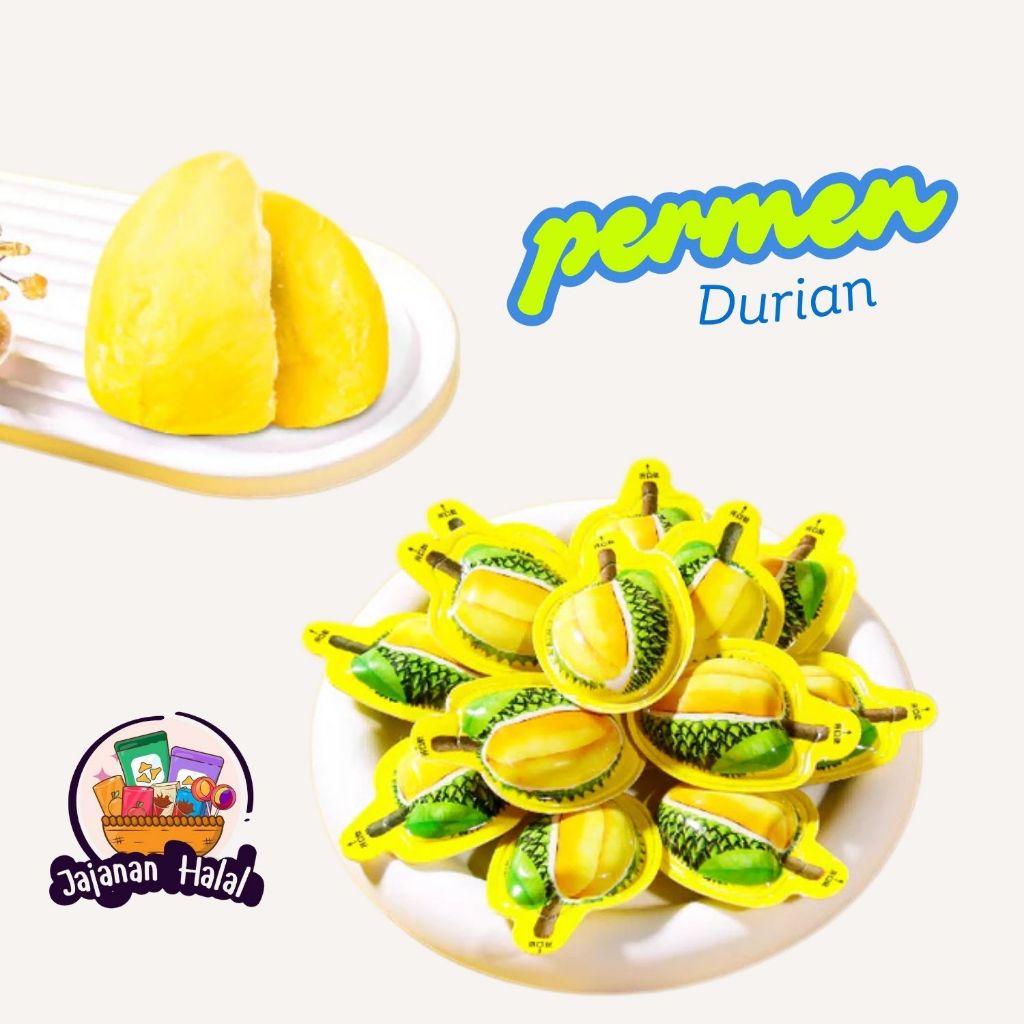 

[ 100% HALAL ] Permen Buah Rasa Durian Viral Permen Lunak yang manis dan lezat