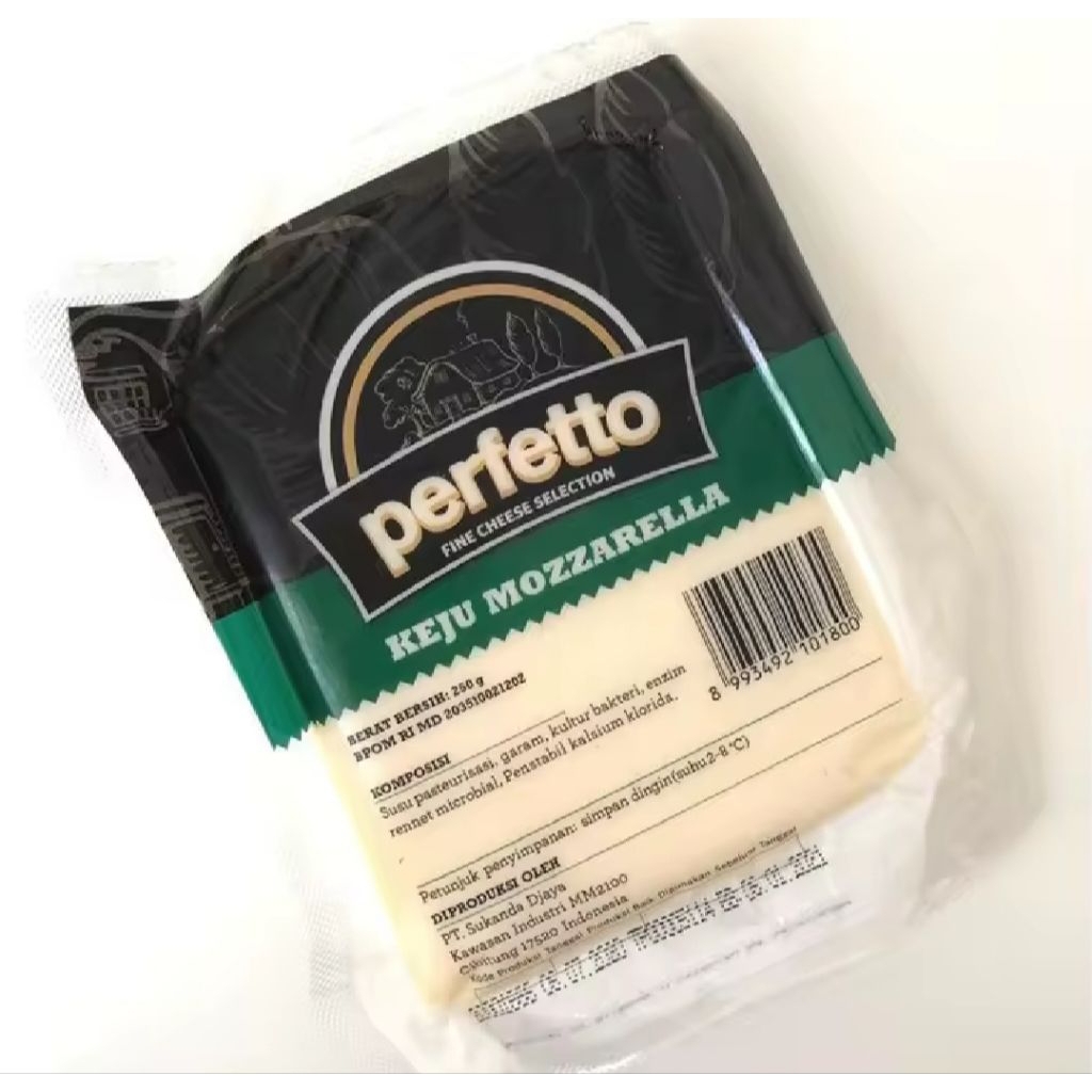 

Perfetto Keju Mozarella 250grm Zabir Frozen Food