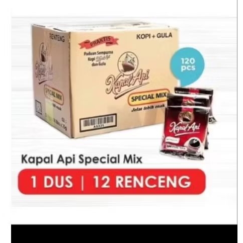 

kopi kapal api spesial mix gula 1 dus isi 12 renceng