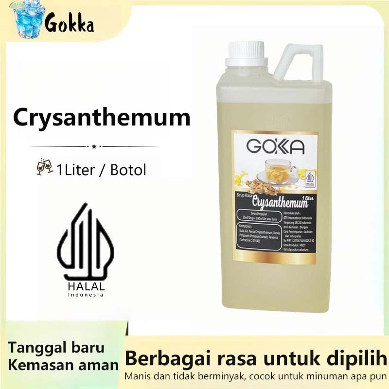 

GOKKA Sirup Minuman Rasa Crysanthemum 1L Syrup / Sirup Crysanthemum Sertifikasi Halal