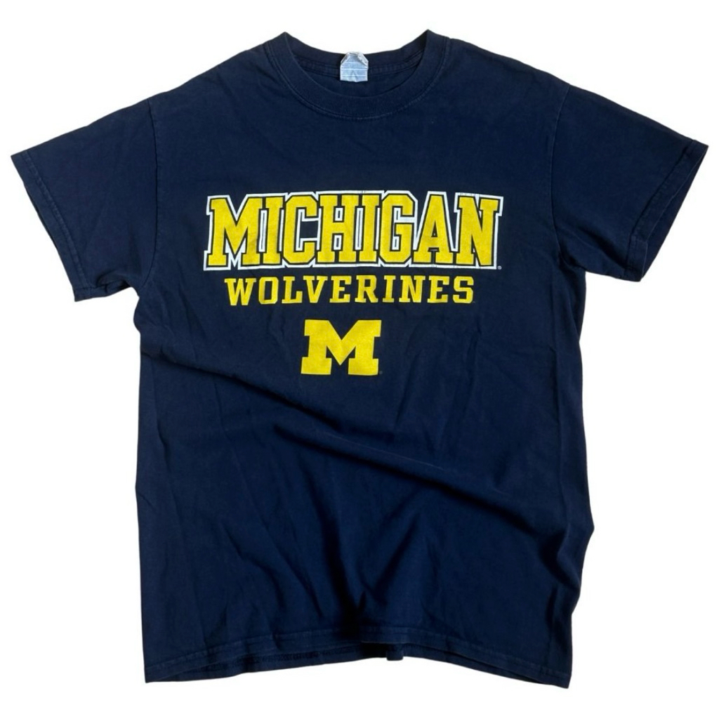 Michigan Wolverines American College Vintage Blue T-shirt (Tee Kaos)