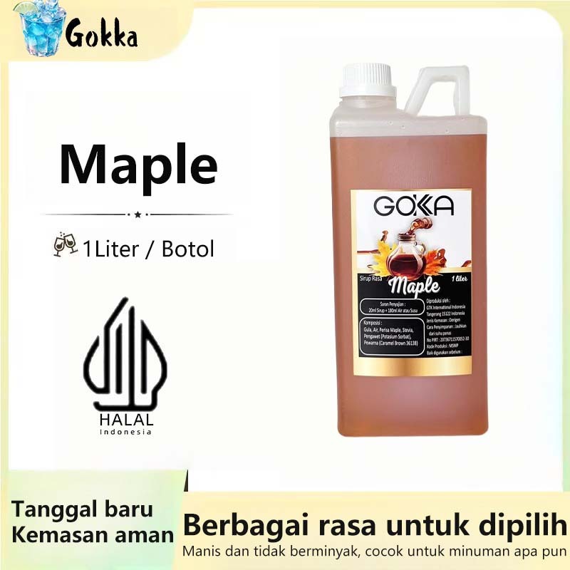 

GOKKA Sirup Minuman Rasa Maple 1L Syrup / Sirup Maple Sertifikasi Halal