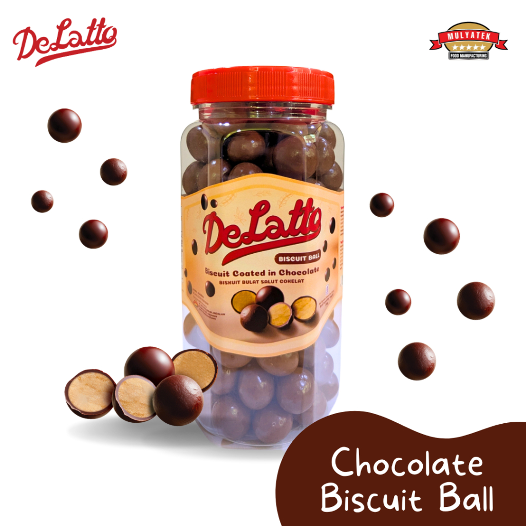

DeLatto Biscuit Chocolate Ball Jar 250 gr | Biskuit Bola Coklat Renyah – Snack Jar | Camilan Manis Rasa Coklat Lezat