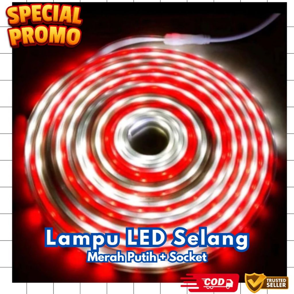 LAMPU SELANG LED Merah Putih/ Lampu Hias Gapura Pohon Rumah Kantor