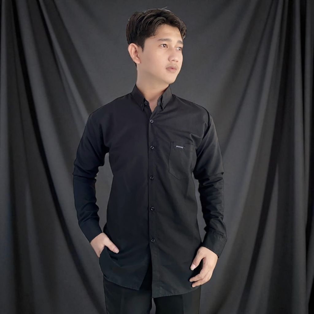 KEMEJA Lengan Panjang HiTAM, Stussy Terbaru