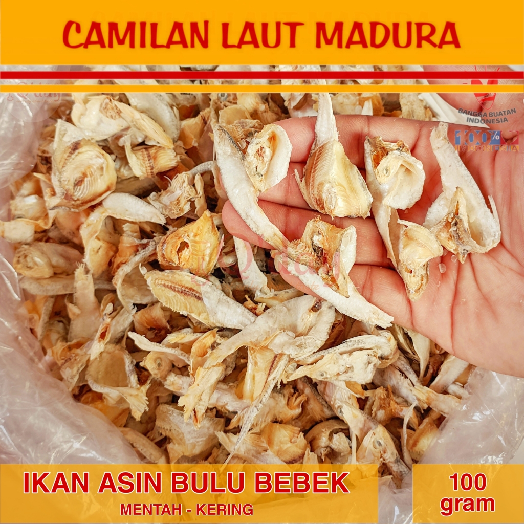 

Ikan Asin Bulu Bebek Entok Mentah Kering Siap Goreng Camilan Laut Madura Oleh-oleh Khas - 100gr