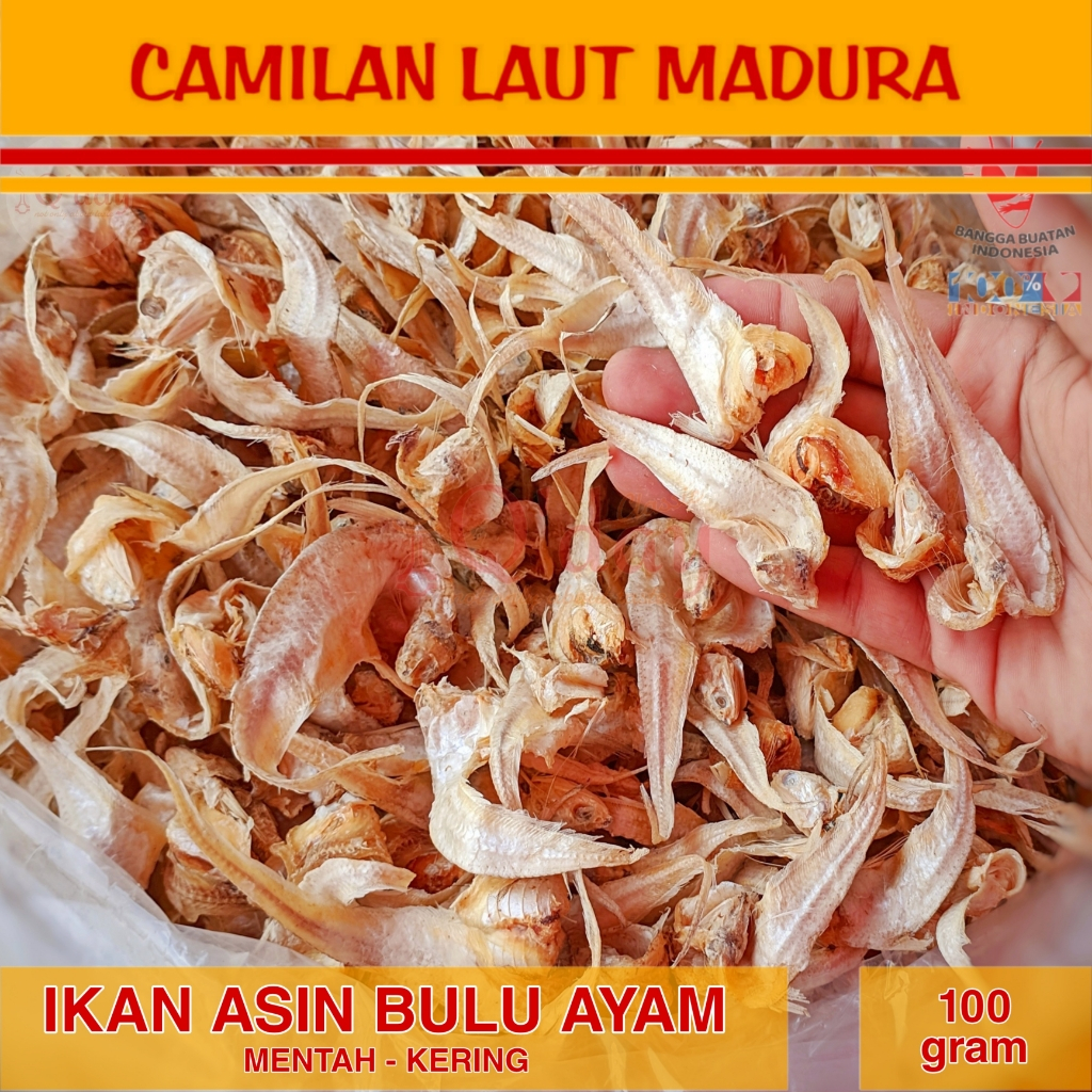 

Ikan Asin Bulu Ayam Mentah Kering Siap Goreng Camilan Laut Madura Oleh-oleh Khas - 100gr