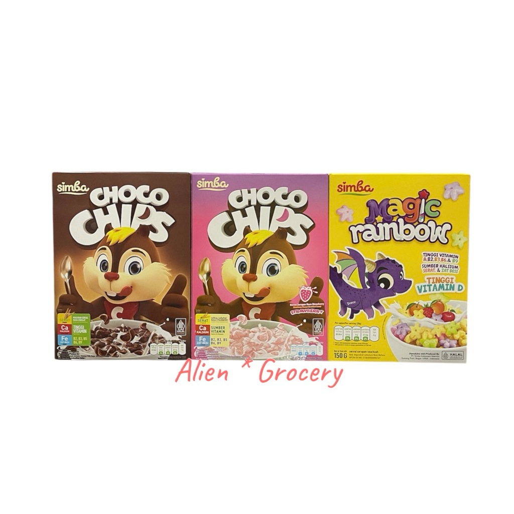 

SIMBA Choco Chip Chocolate Strawberry Magic Rainbow Sereal Cereal 150gr
