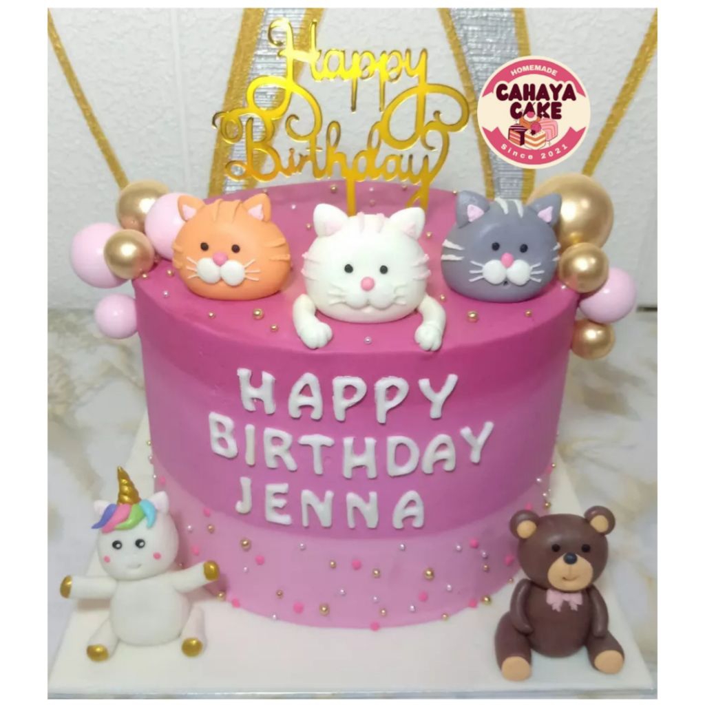 

Kue Ulang Tahun Kucing / Kitty Cake Custom / Kue Ultah Anak Perempuan