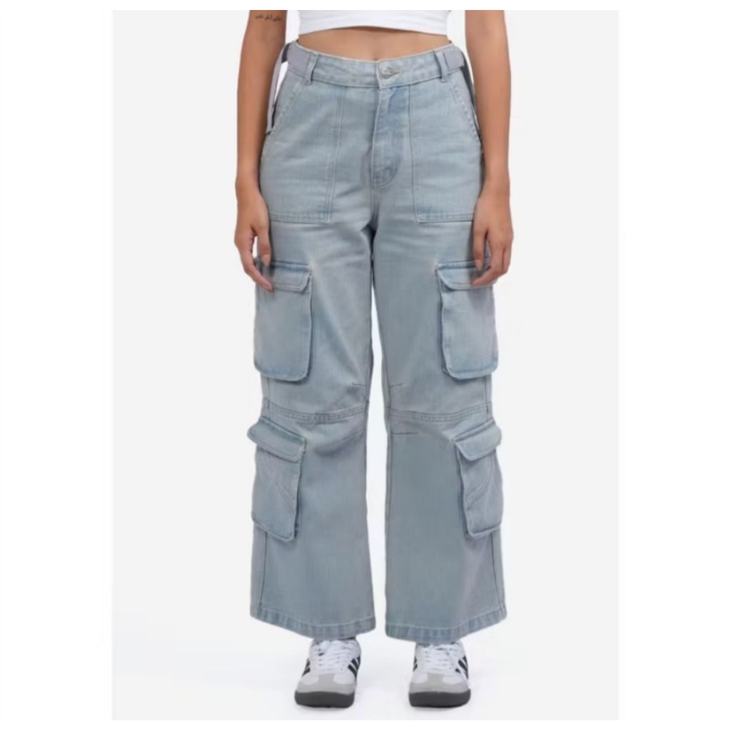 Celana Cargo Denim Wanita Colorbox size (L & XL) ORI Barang Mall