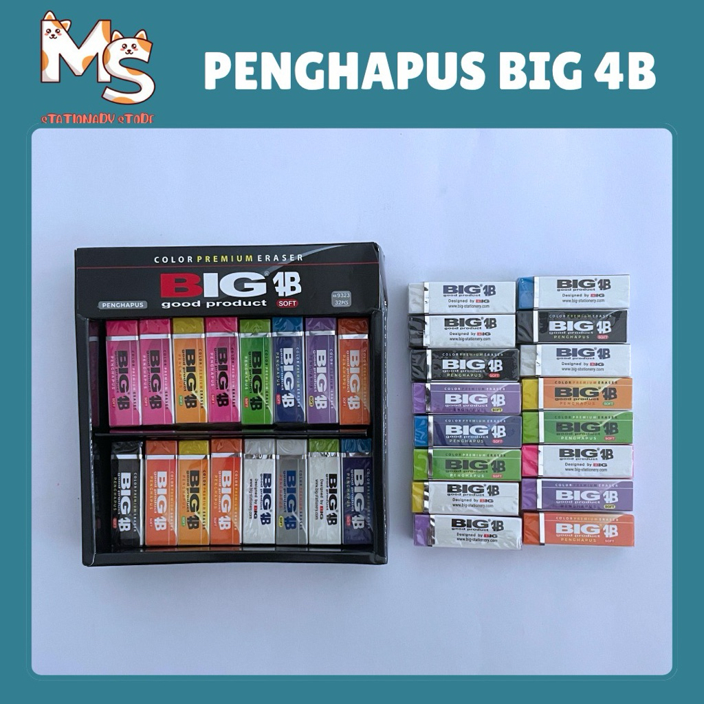 

[1 PAK] 32 PCS PENGHAPUS PENSIL WARNA / COLOR PREMIUM ERASER BIG 4B