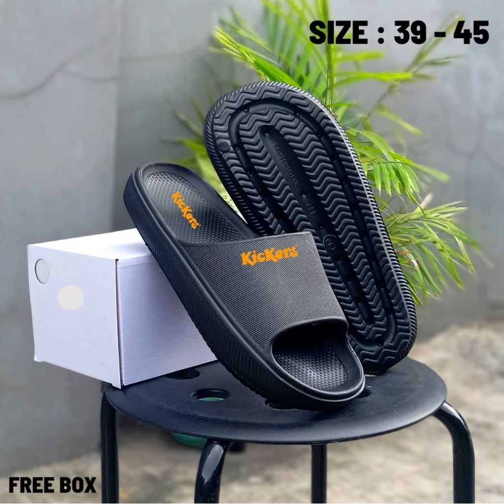 sandal slop pria karet original Kickers original sandalslide