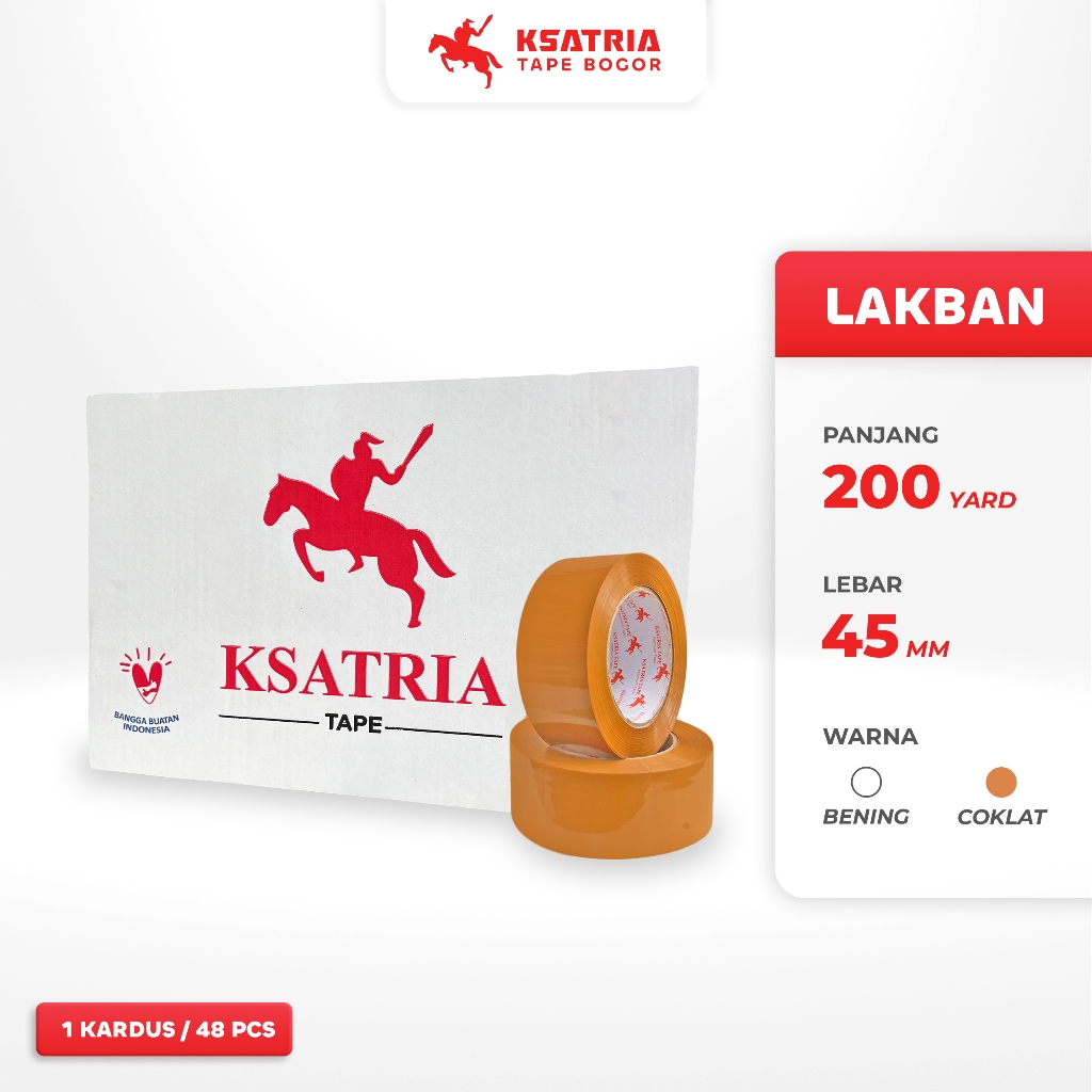 

OPP Tape Isi 48 Lakban Bening 45MM*200 Yard (1 Dus) Kualitas Daya Rekat Kuat Termurah Ksatria Tape