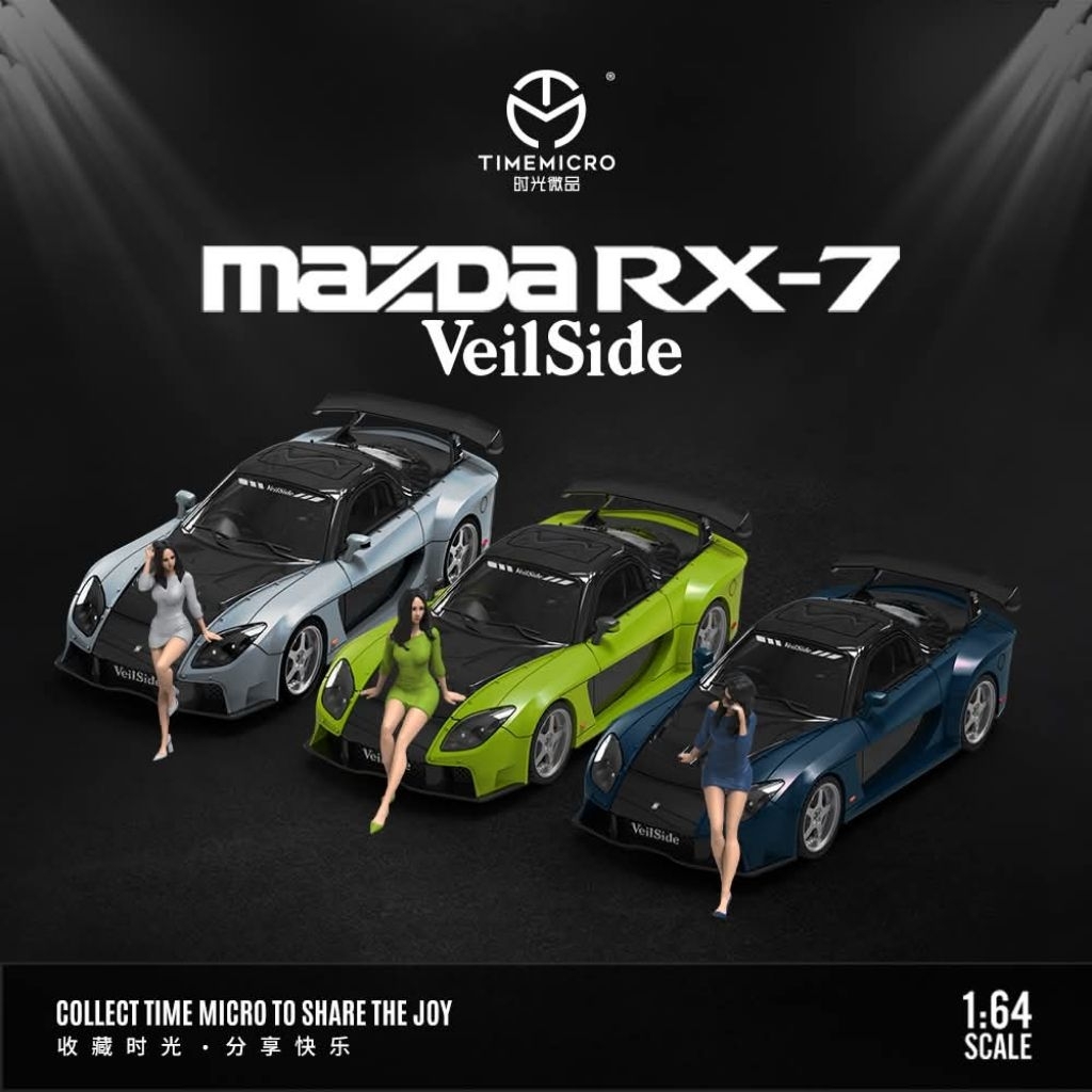 TimeMicro 1/64 Mazda RX-7 Veilside + Figure