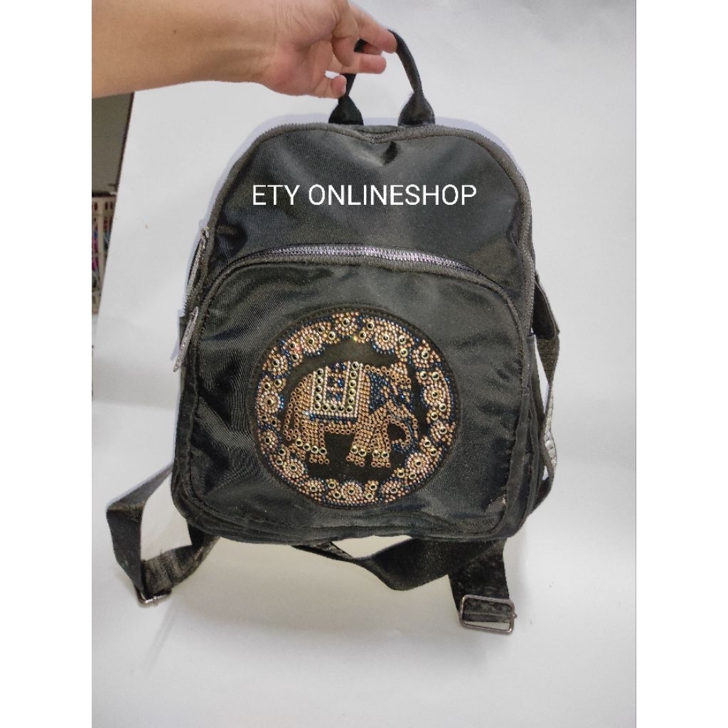 PRELOVED TAS RANSEL WANITA MOTIF GAJAH