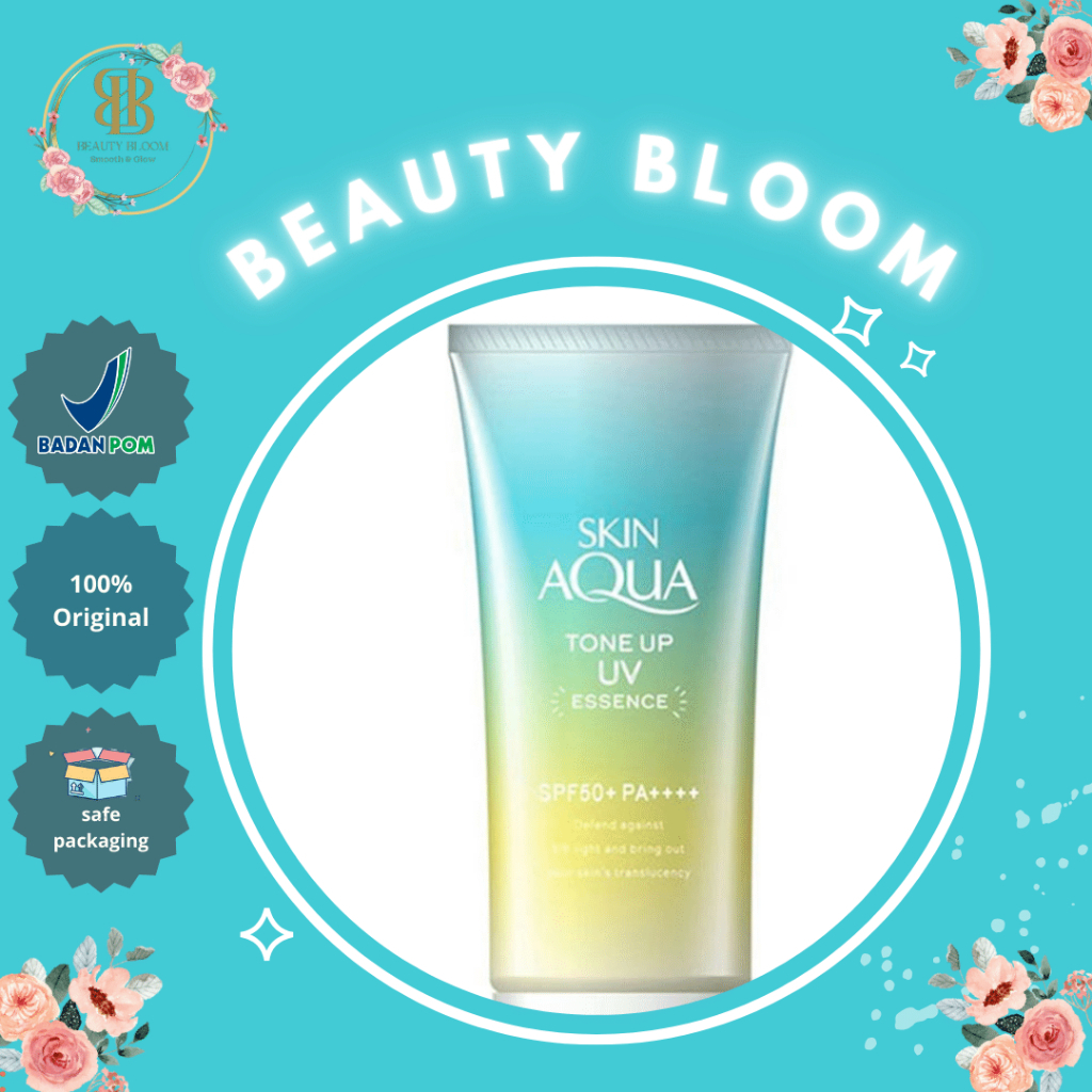 SKIN AQUA Sunscreen Tone Up Mint UV Essence SPF 50 | Sunblock dengan hint warna hijau