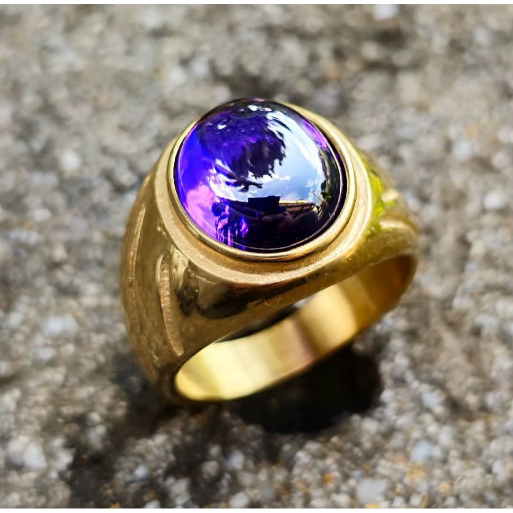 Batu kecubung ungu asli