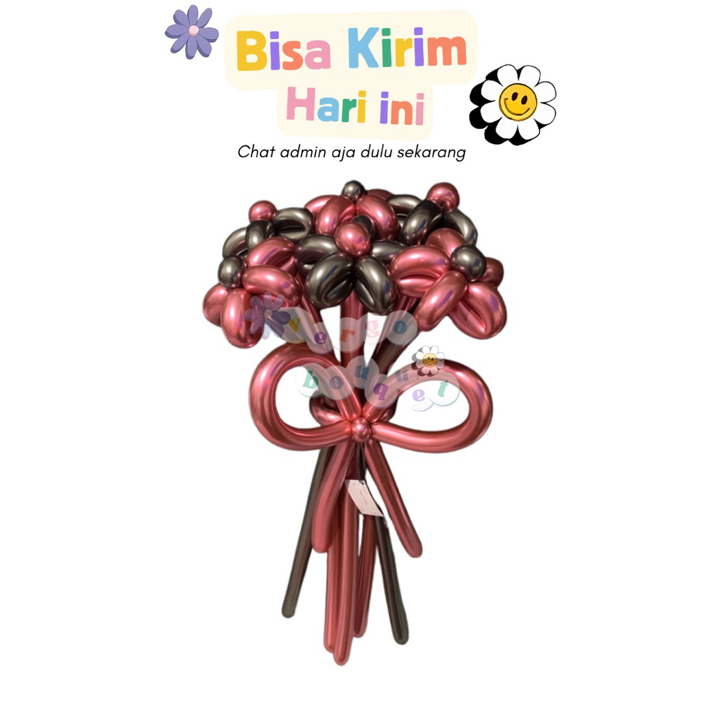 Vergo.bouquet | Bouquet Balon 6 TANGKAI 6 BUNGA | Bouquet Balon Wisuda Foil Ulang Tahun Bouquet Ball