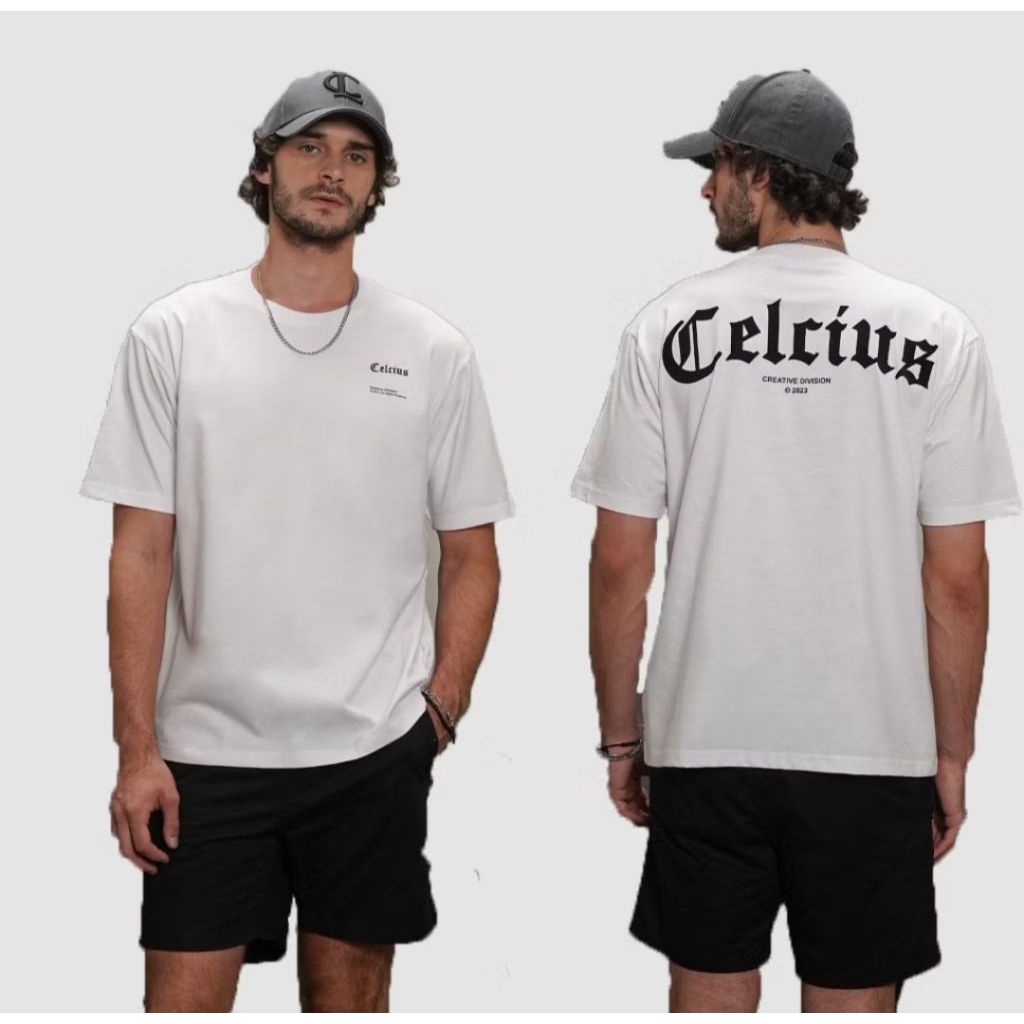 [ SALE ] Kaos Distro Celcius Creative Division White Katun Combed