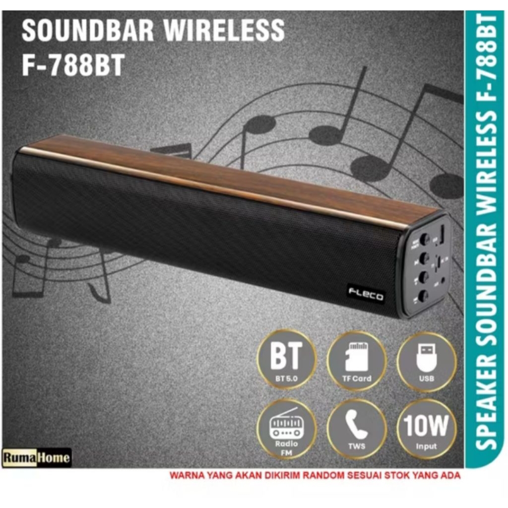 speaker bluetooth fleco F-788BT Speker soundbar extra bass speaker panjang wireless speaker