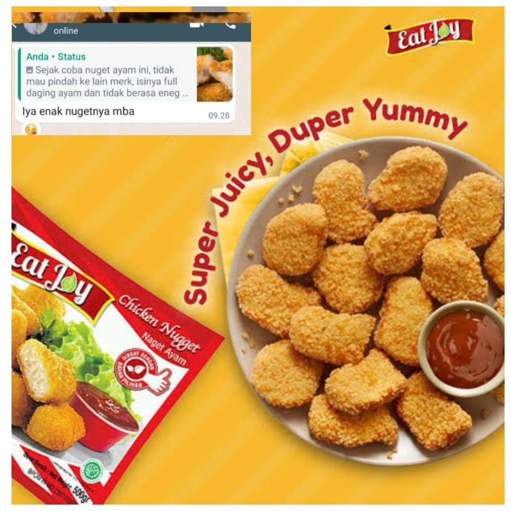 

[Termurah] Nugget ayam Eat joy 1kg isinya full daging ayam