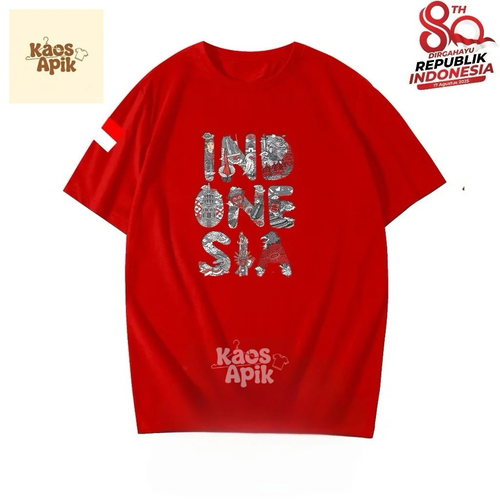 KAOS HARI MERDEKA MOTIF INDONESIA, KAOS INDONESIA MERDEKA, KAOS AGUSTUSAN