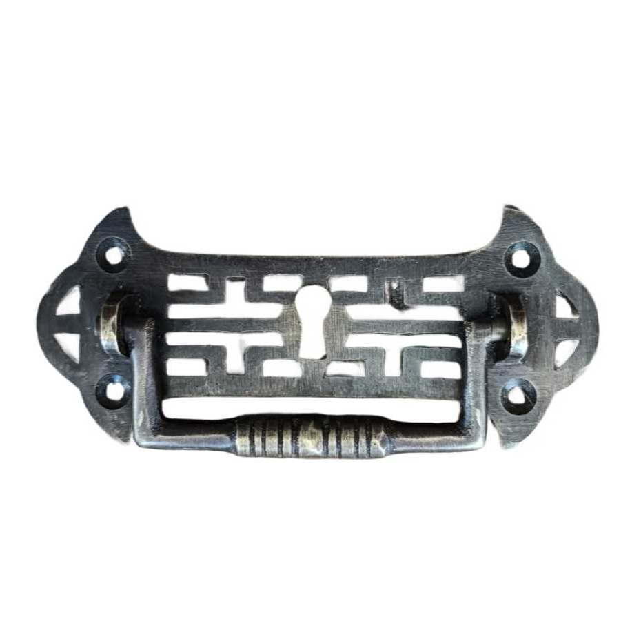 Tarikan Laci Lubang Kunci Kuningan Antik