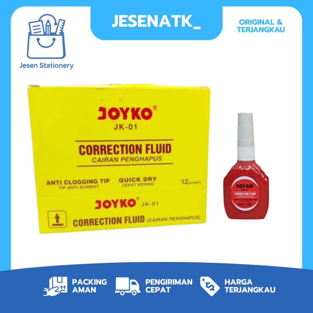 

Tipex Cair Joyko / Correction Fluid JK 01 Tip-x Botol Merah