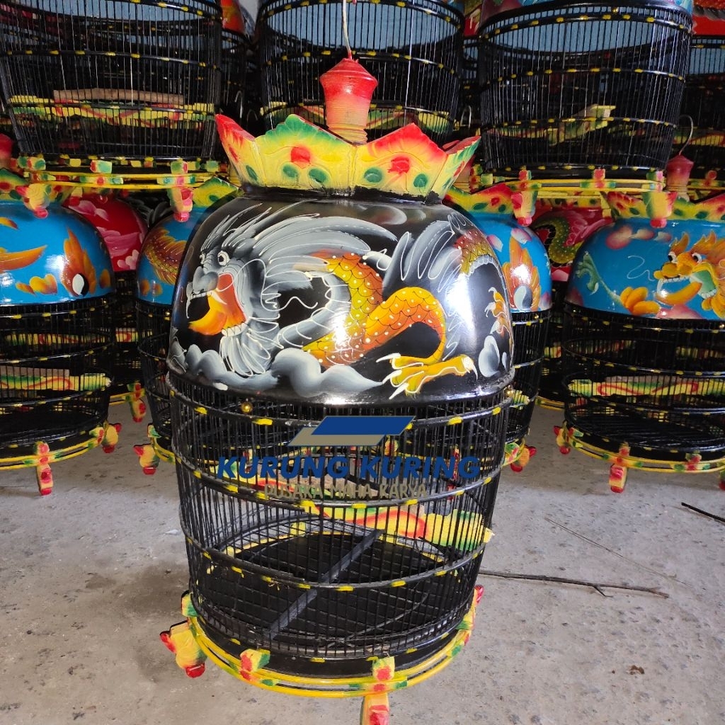 KANDANG BURUNG MAHKOTA KAYU MINIMALIS SANGKAR PERKUTUT MOTIF MURAH BERKUALITAS