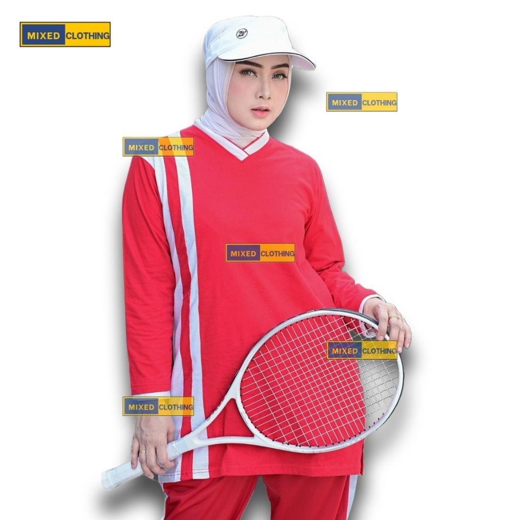 atasan olahraga muslim/kaos olahraga tunik/baju olahraga/kaos senam wanita