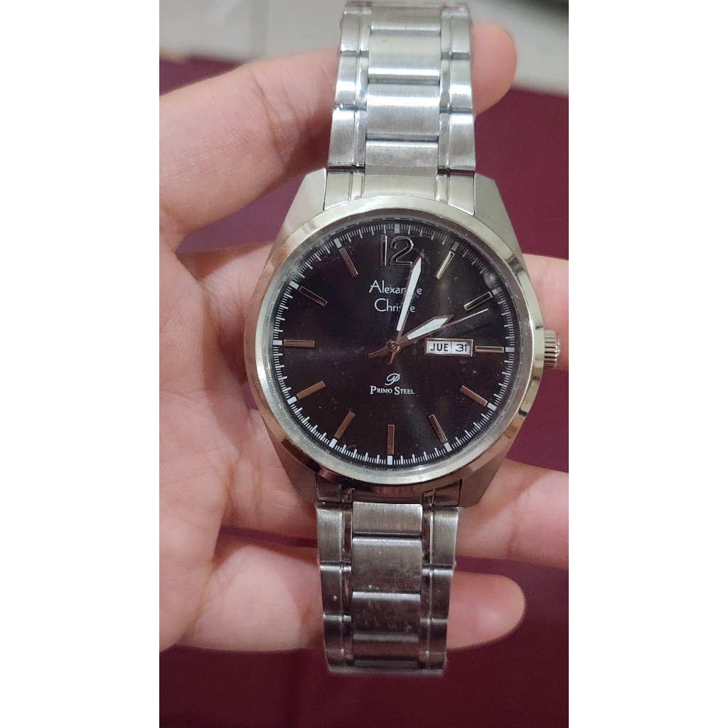 Jam Tangan Pria Alexandre Christie AC1012 AC 1012 Original & Garansi Resmi - Silver Black